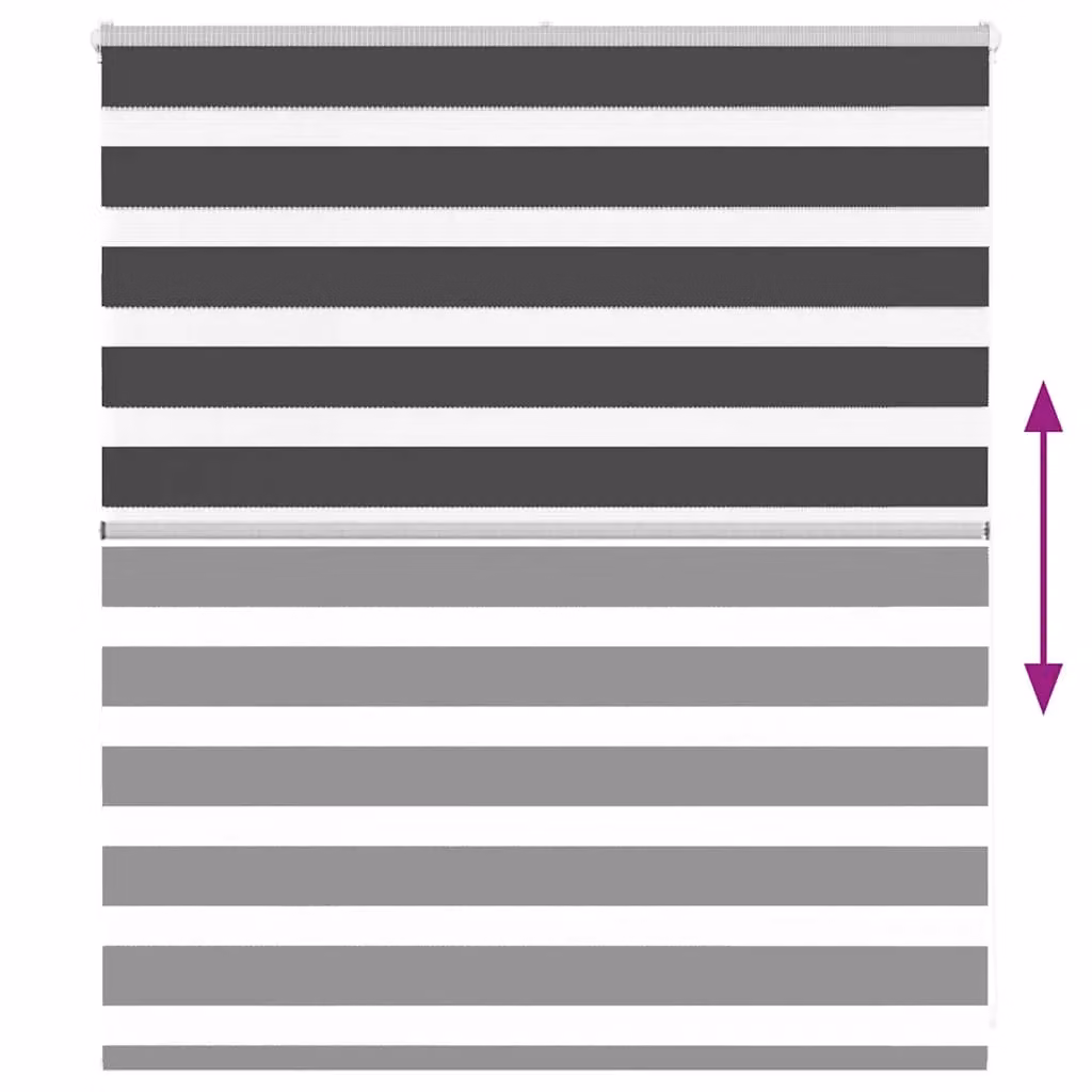 Berkfield Home Zebra Day and Night Blind in Black Polyester, W: 135 cm, H: 100 cm – 4