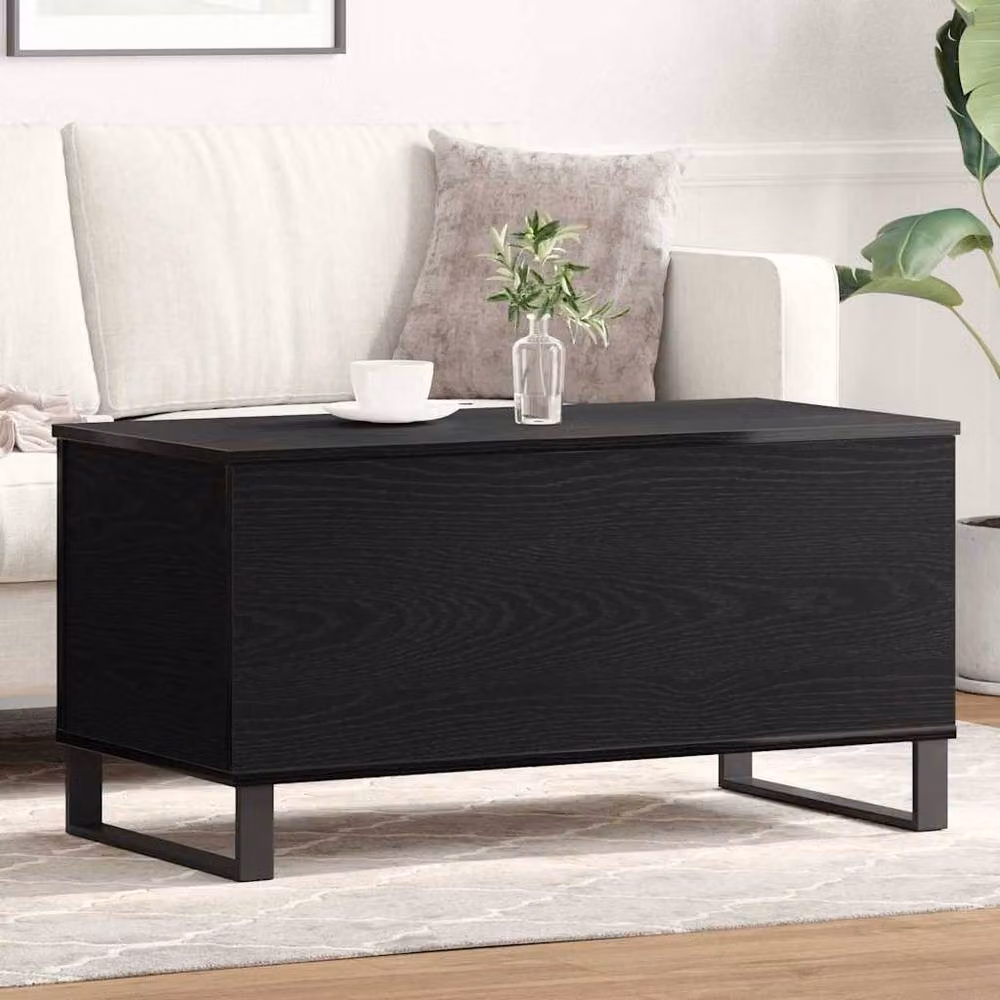 Berkfield Home Modern Black Oak Coffee Table with Lift Mechanism, W: 90 cm, D: 44.5 cm, H: 45 cm – 2