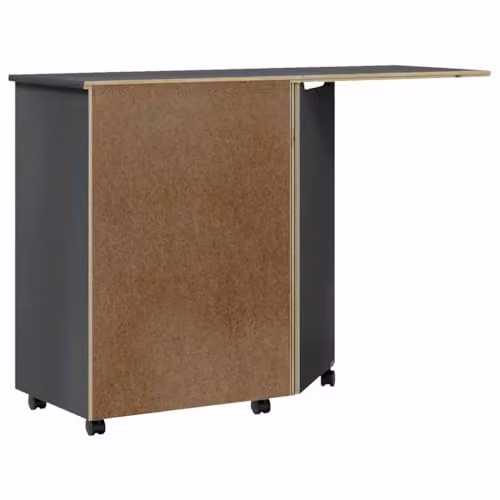vidaXL Rolling Cabinet with Desk MOSS Grey Solid Wood Pine – 6