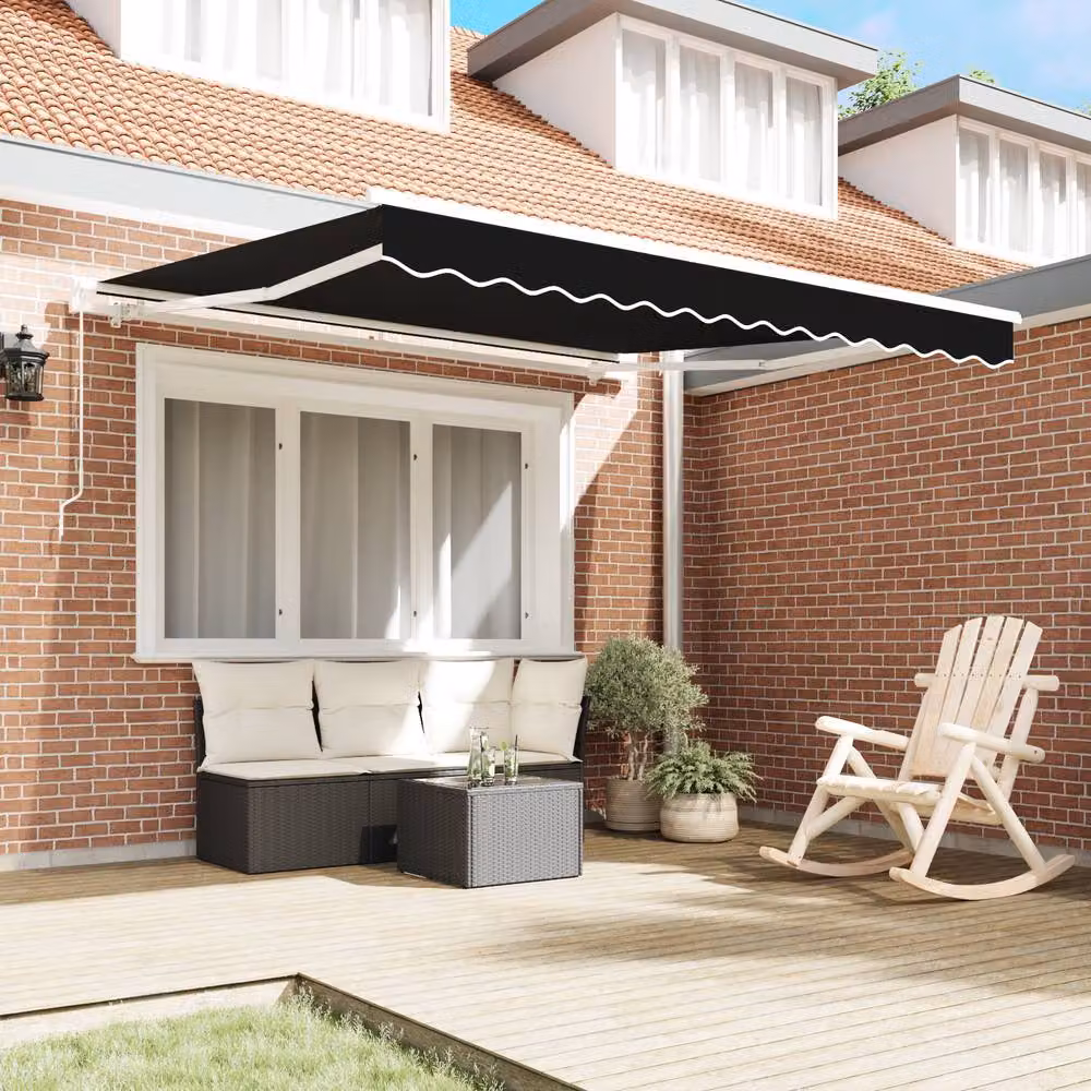 Berkfield Home Manual Retractable Folding Arm Awning, Black, W/D/H: 300 x 250 cm – 3