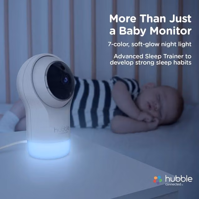 Hubble Nursery Pal Glow 5 Video Baby Monitor with App Control and Two-Way Talk, White