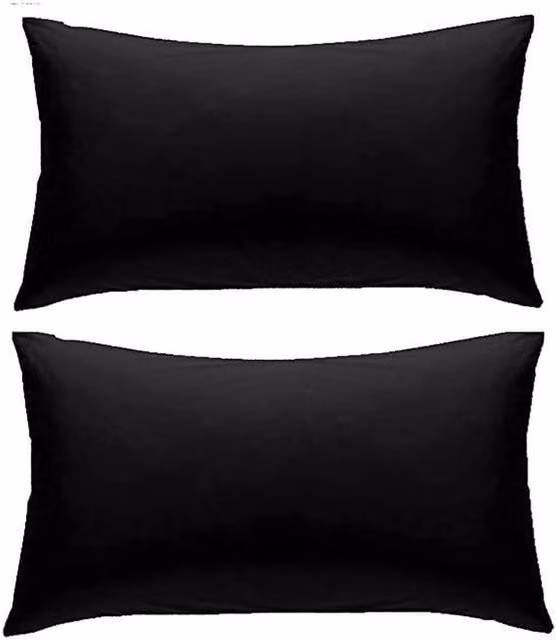 NewEdgeBlinds Plain Black Percale Pillowcase Pair