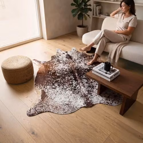 Infinity Leather Brown and White Genuine Cowhide Hairon Rug W: 180 cm, D: 220 cm – 4