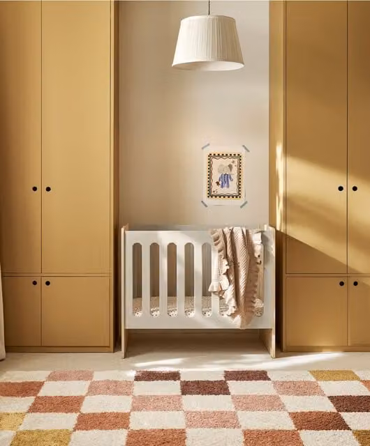Mamas & Papas Vyne Mini Cot in Cashmere Oak with Drop Side, W: 120 cm, D: 60 cm