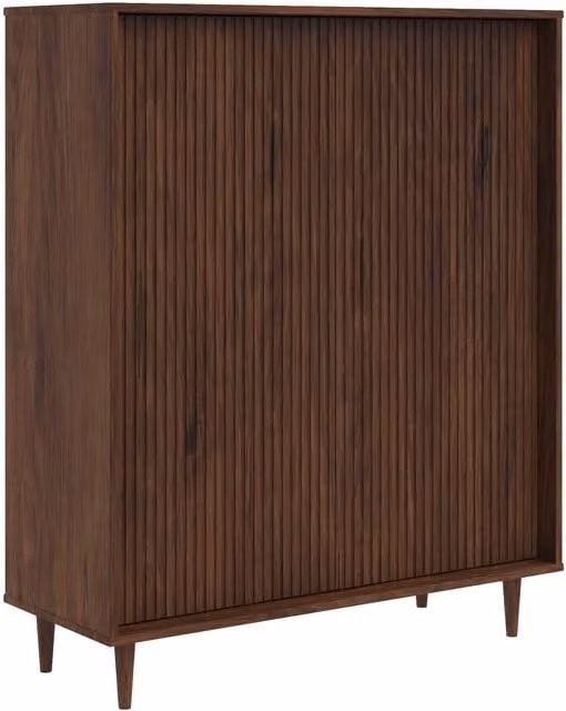 Jerzy Highboard 100 with 2 Doors in Brown Lacquer