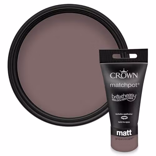 Crown Walls & Ceilings Lilac Matt Paint Tester Sample 40ml – 1