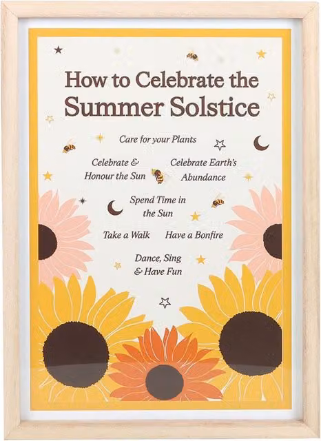 Something Different How to Celebrate the Summer Solstice Framed Wall Art in Yellow