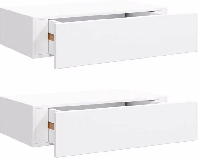 Berkfield Home Wall-mounted Drawer Shelves, 2 Piece Set, White, W: 40 cm, D: 23.5 cm, H: 10 cm