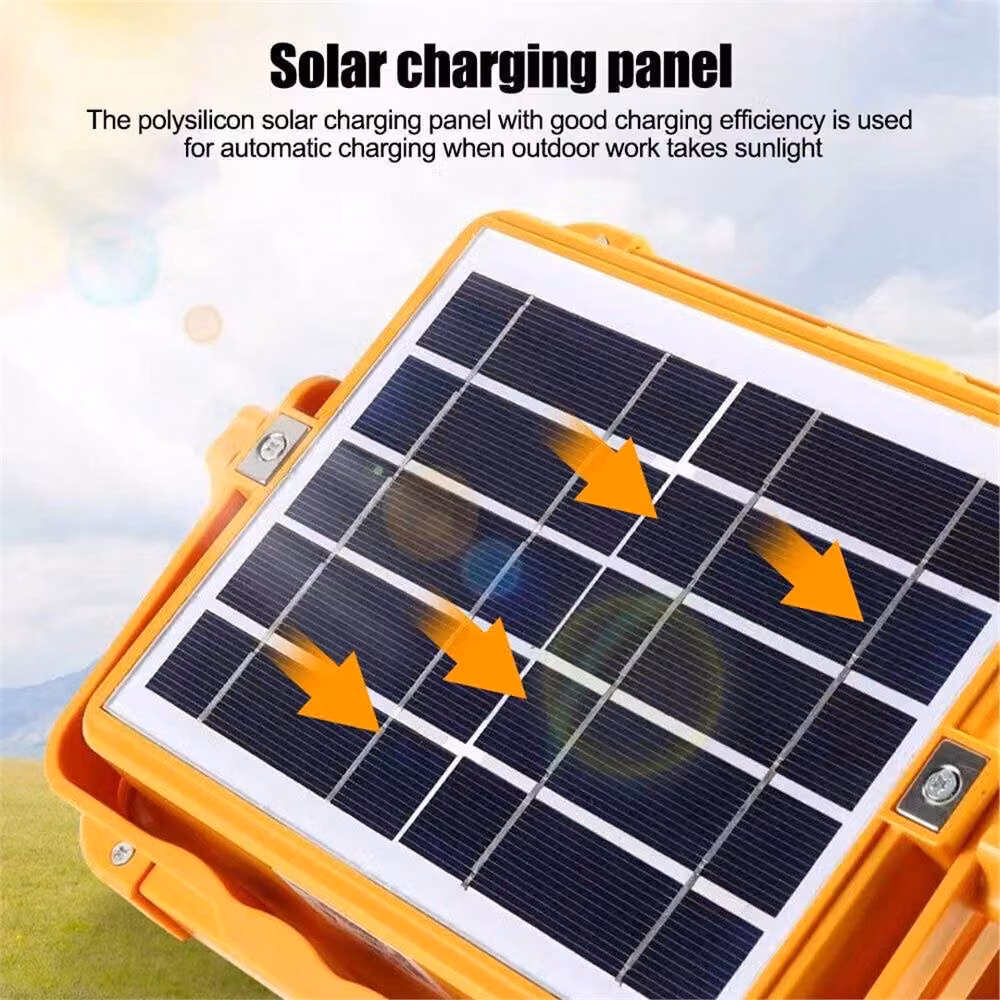 Kelvenix Solar LED Work Light, Yellow USB Rechargeable Cordless Portable Camping Floodlight with IP66 Waterproof Rating – 6