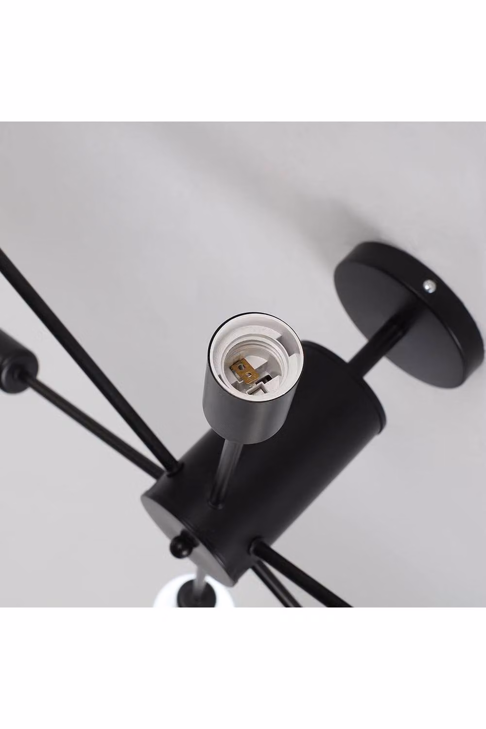 Garden Sanctuary Industrial Style 6-Light Metal Ceiling Light in Black – 2
