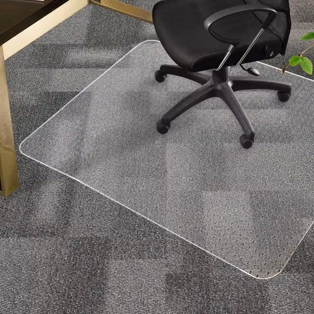 Marlow Non-Slip PVC Office Chair Mat, Transparent/Yellow, W: 120 cm, D: 90 cm