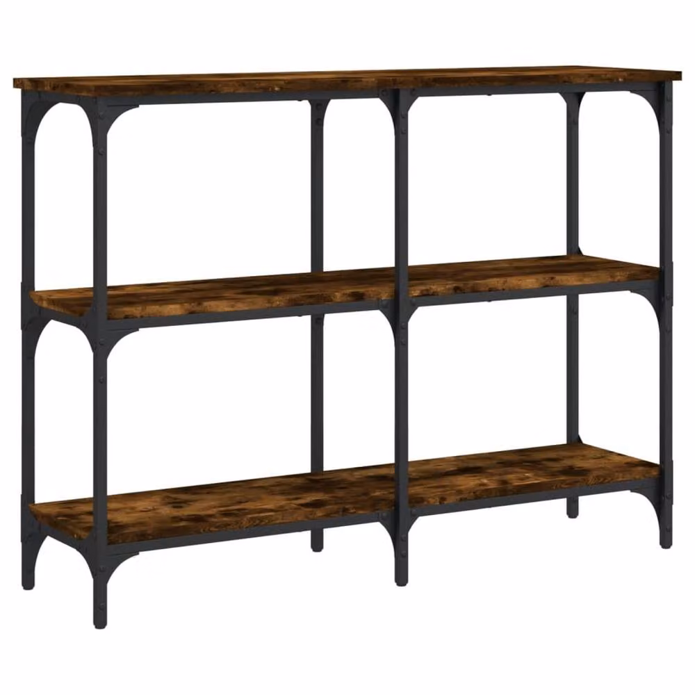 Berkfield Home Decorative Console Table in Smoked Oak Brown, W/D/H: 100 x 29 x 75 cm – 3