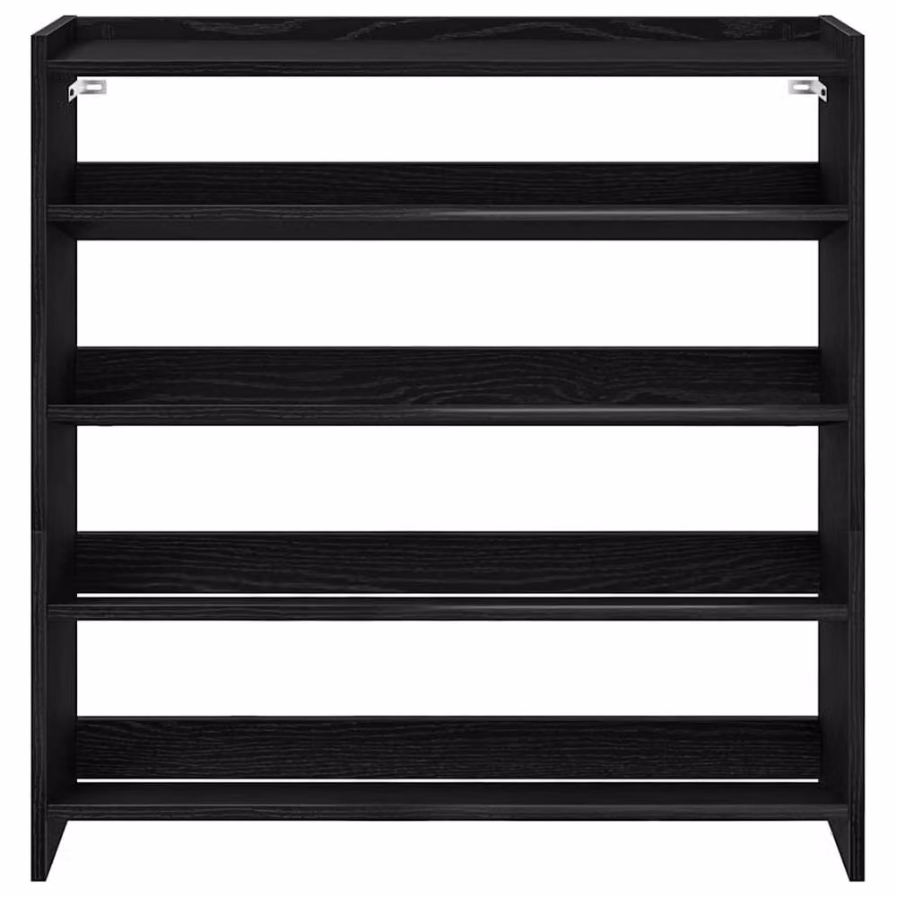 Berkfield Home Black MDF Shoe Rack, W: 80 cm, D: 25 cm, H: 81 cm – 4