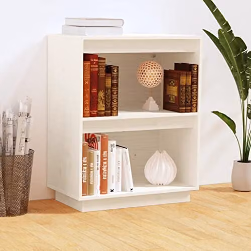 vidaXL White Solid Wood Pine Console Cabinet W: 60 cm, D: 34 cm, H: 75 cm – 2