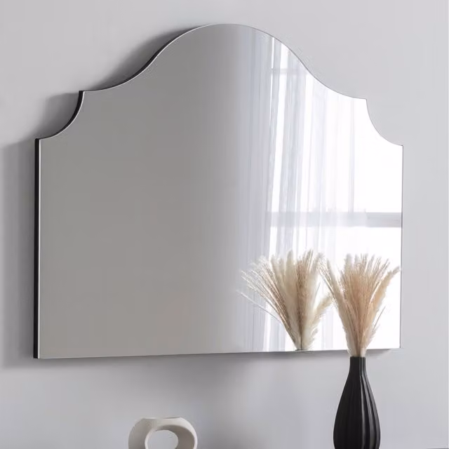 Yearn Precious Arch Overmantle Wall Mirror in Black