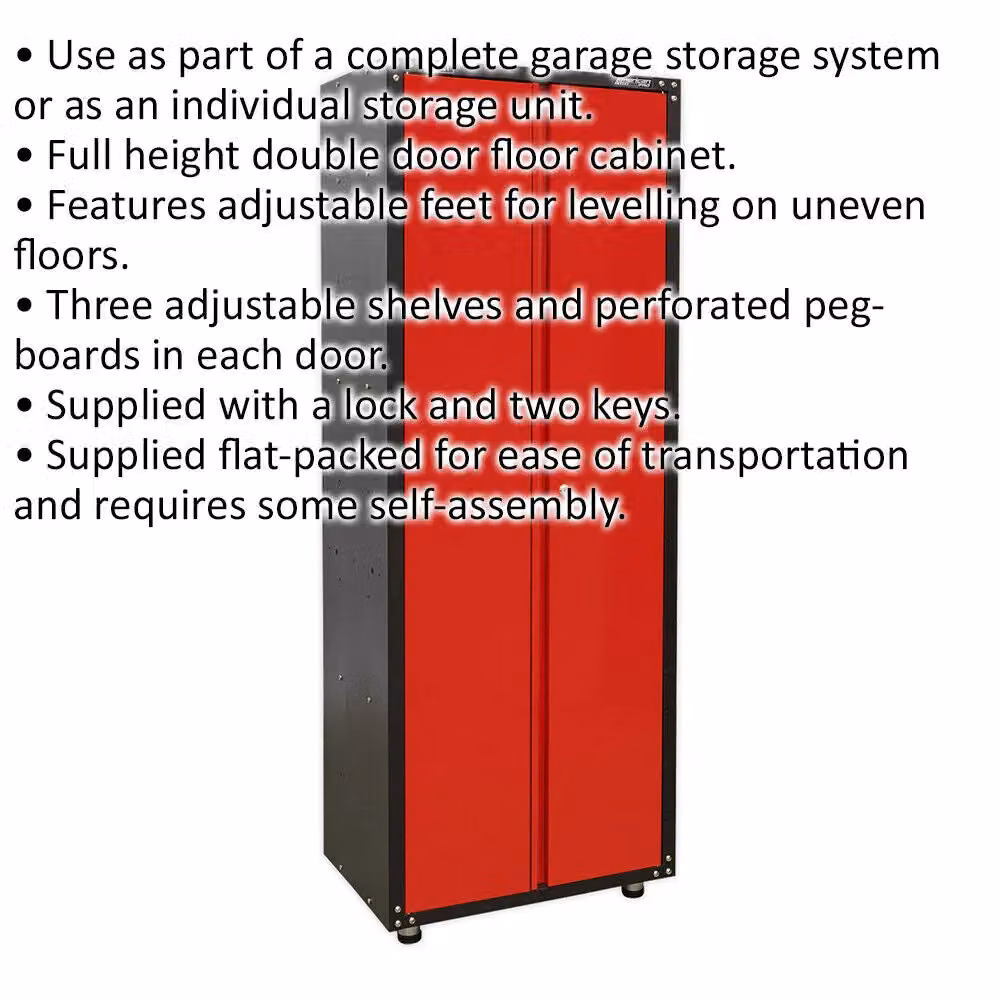 Loops Red Multicolour 2 Door Full Height Metal Locking Cabinet W/D/H: 66.5 x 46.0 x 187.0 cm – 2