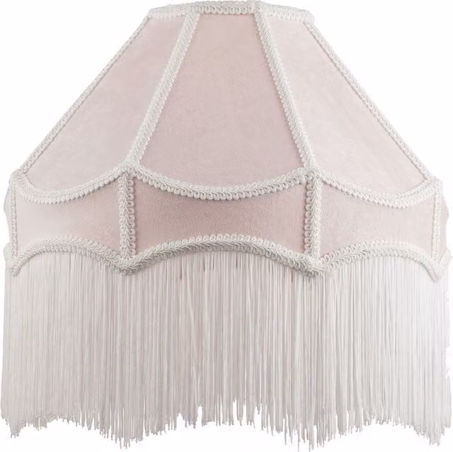 Happy Homewares Traditional Victorian Empire Soft Velvet Lamp Shade with Tassels in Pink, Diameter: 40.64 cm