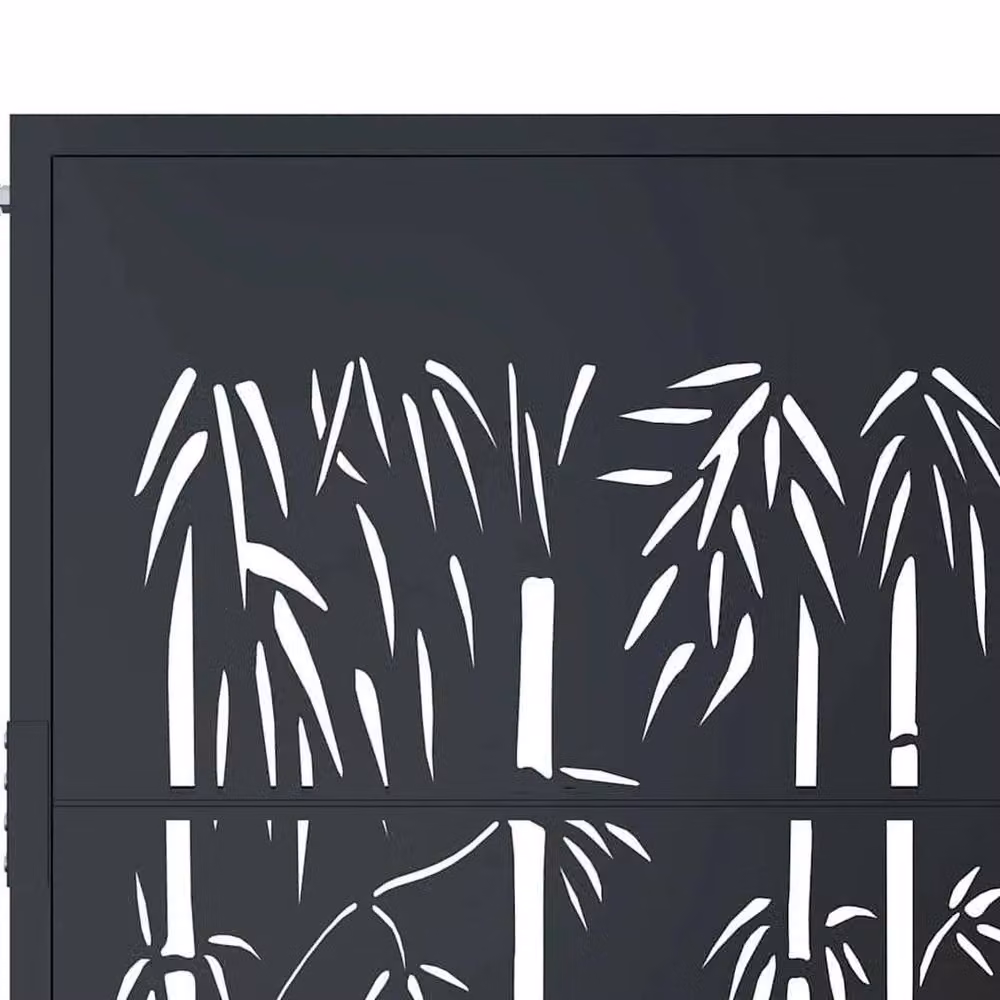 NESTLUNE Anthracite and Black Steel Garden Gate, W: 100 cm, D: 15 cm, H: 100 cm – 3