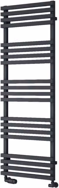 Bathroom Kingdom Kale Anthracite Straight Heated Towel Rail in Grey, H 143.6 cm x W 50 cm x D 5 cm