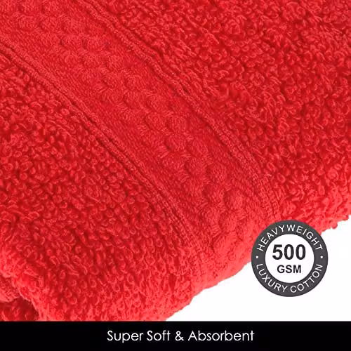 Homescapes Red Turkish Cotton Hand Towel, 500 GSM, Fluffy and Quick-Drying – 2