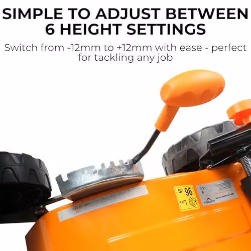 Ark Mat Petrol Lawn Scarifier and Raker in Orange, 212cc 4-Stroke Engine, 420mm Working Width, 2-in-1 Garden Aerator with 45L Collection Bag and Metal Deck – 2