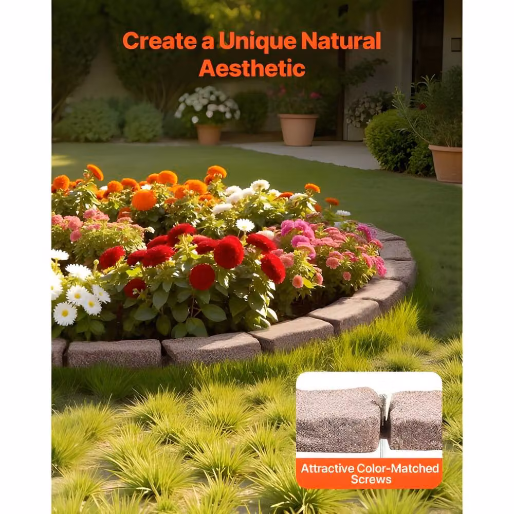 Ferand Realistic Flexible Garden Edging Landscape Border, Brown – 4