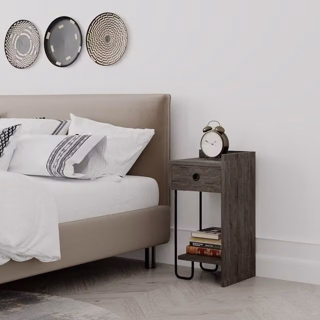 Decortie Sirius Modern Bedside Table Right Module in Brown, W/D/H: 32 x 30 x 60 cm