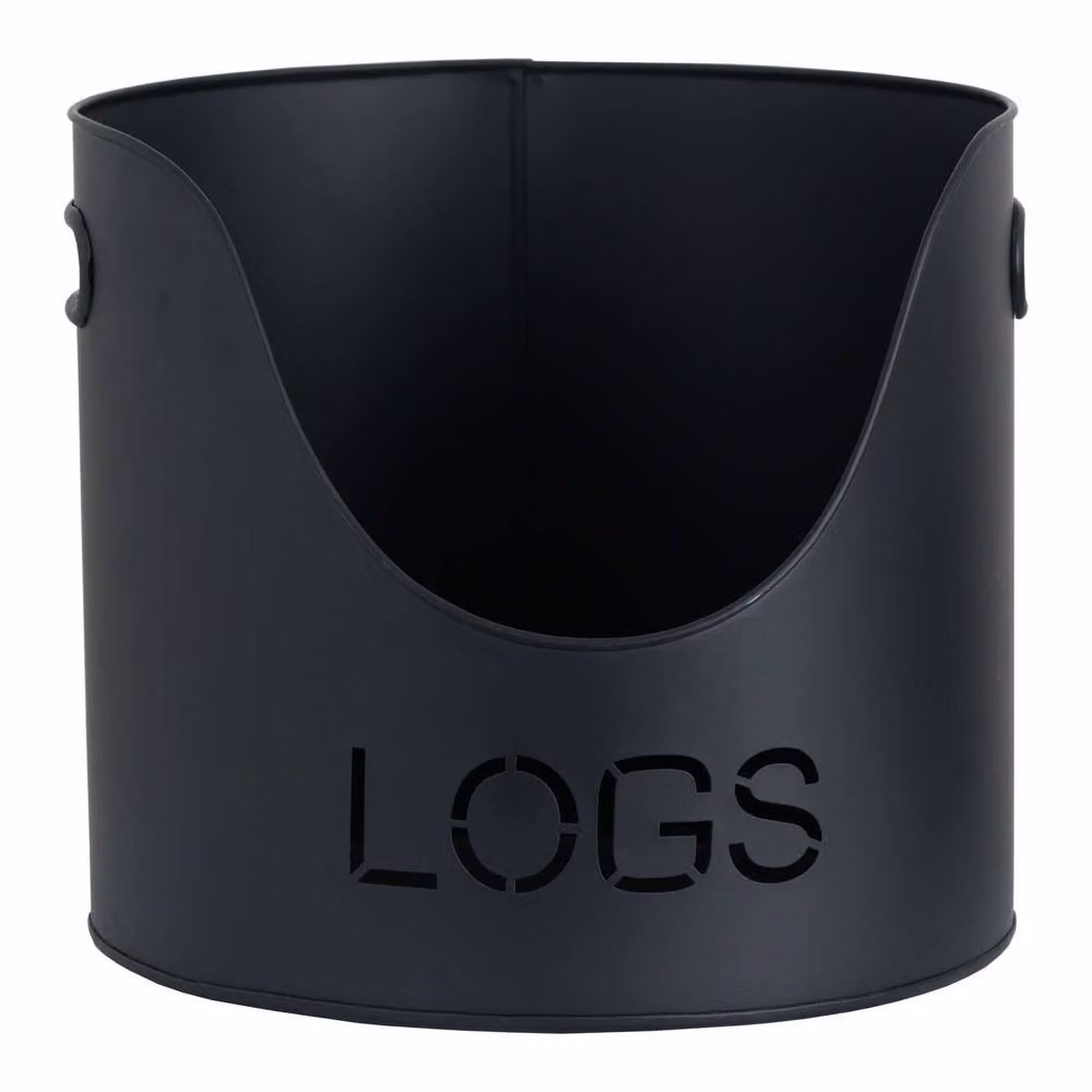 Hill Interiors Three Piece Metal Fire Wood Bucket Set in Black – 3