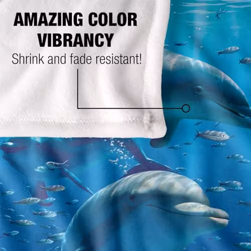 JQ Licensing Royce Mcclure Dolphin Twister Silky Touch Super Soft Fleece Throw Blanket, Multicolour, W/D/H: 91 x 147 cm – 3