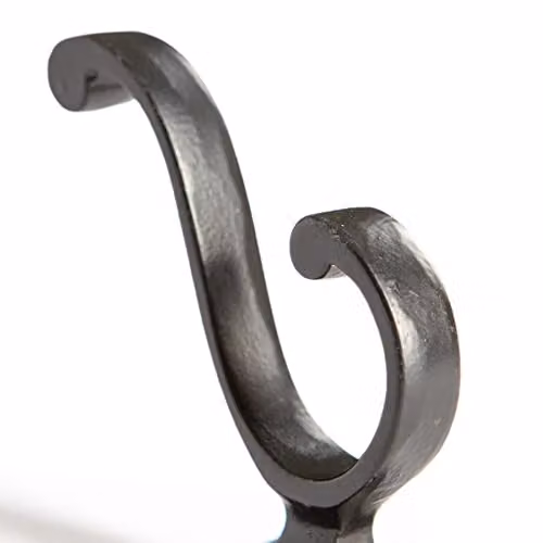 Hammer and Tongs Matt Black Powder-Coated Iron Wall Hook, Pack of 5 – 1