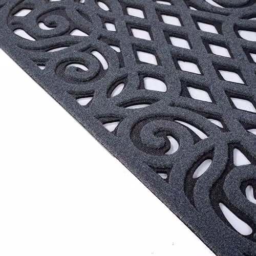 Nicoman Victorian Style Rubber Outdoor Door Mat, Grey, W/D: 91 x 61 cm – 5