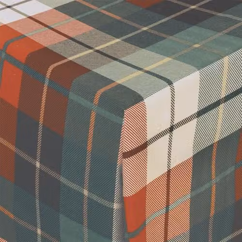 Rapport Home Lomond Checked Brushed Cotton Flannelette Sheet Set in Terracotta and Orange, Includes Fitted Sheet 90 x 190 cm, Flat Sheet and 2 Pillowcases 50 x 75 cm – 2