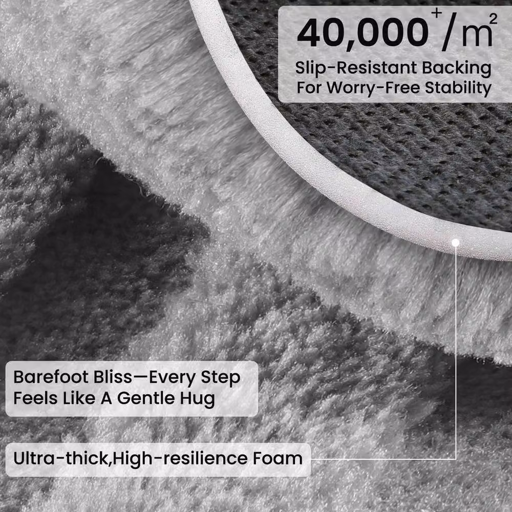 SPETLEK Large 3D Abstract Area Rug in Light Grey, Modern Polyester Non-Slip Rug for Living Room or Bedroom, W: 100 cm x D: 130 cm – 3