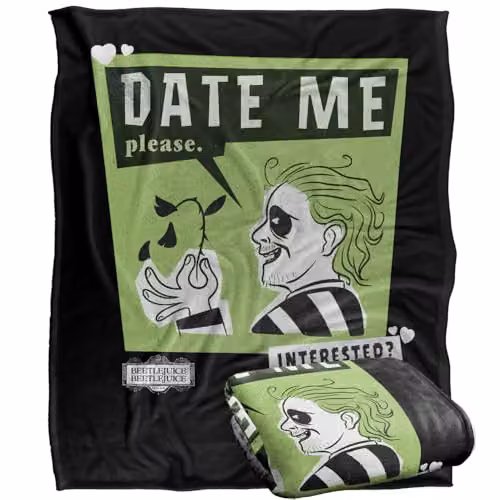LOGOVISION Beetlejuice 2 (2024) Date Me Super Soft Fleece Throw Blanket, Multicolour, W/D/H: 152 x 127 cm – 1