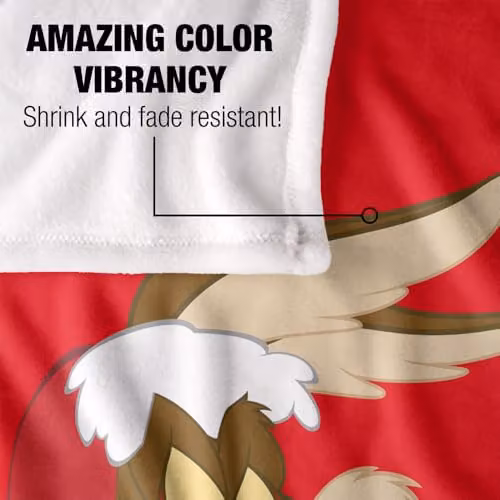 Warner Bros. Looney Tunes Wile E. Coyote Santa Hat Super Soft Fleece Throw Blanket, Multicolour, W/D/H: 91 x 147 cm – 3