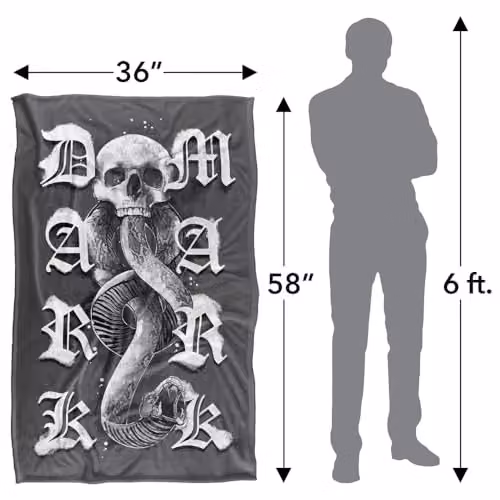 Warner Bros. Harry Potter Gothic Dark Mark Super Soft Fleece Throw Blanket, Multicolour – 4