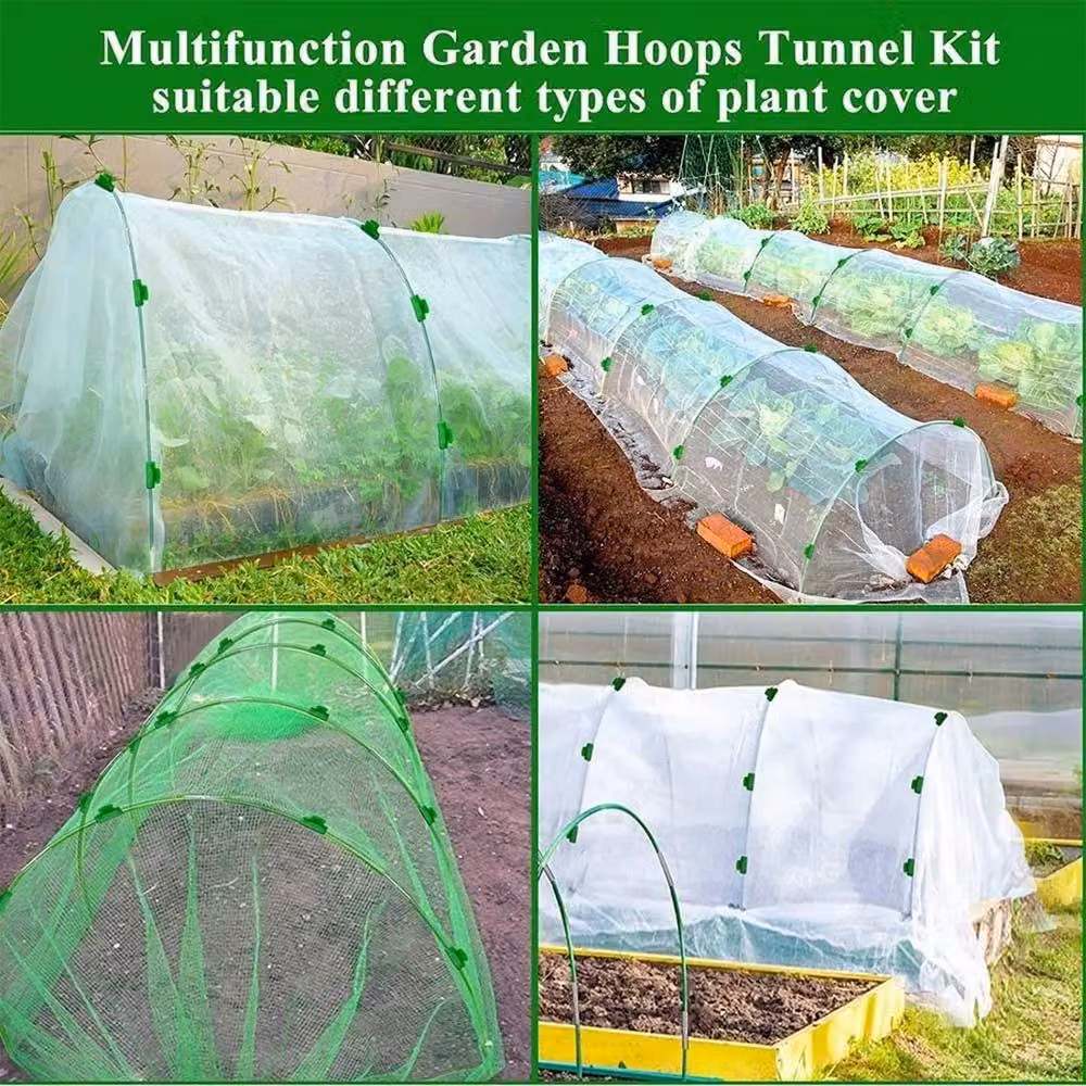 NESTLUNE 36 Greenhouse Hoops for DIY Raised Beds with Clips in Green, W/D/H: 100 x 15 x 15 cm – 6