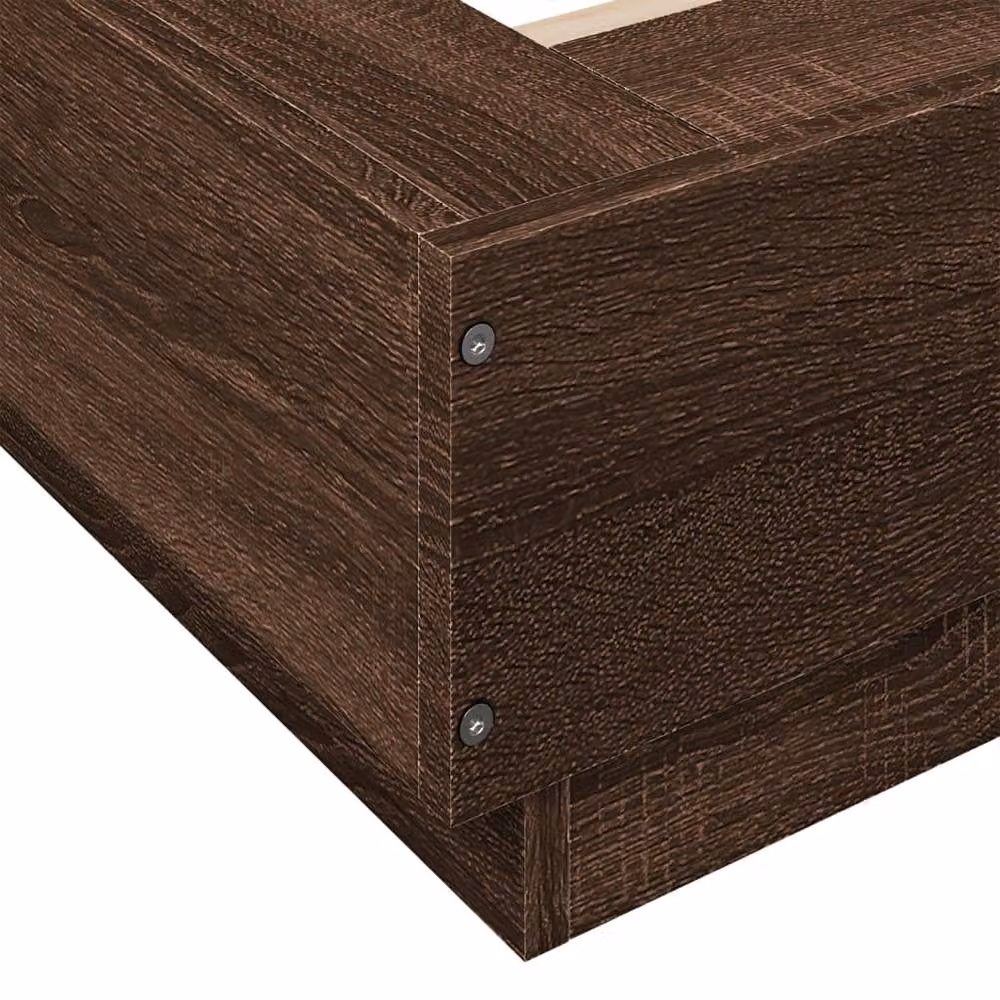 Berkfield Home Small Single Bed Frame in Brown Oak, W: 75 cm, L: 190 cm – 4