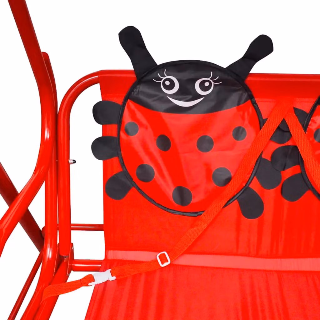 Berkfield Home Kids Swing Seat with Sun Canopy in Red – 2