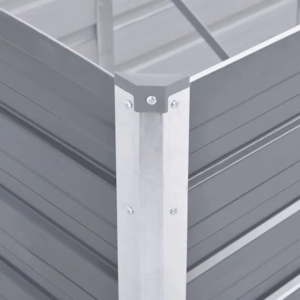 Berkfield Home Garden Galvanised Steel Raised Bed in Grey, W/D/H: 240 x 80 x 77 cm – 3