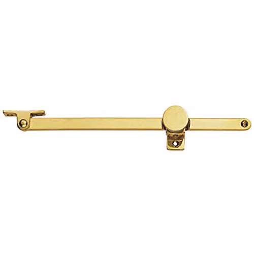 Loops Screw Down Adjustable Casement Window Stay in Polished Brass