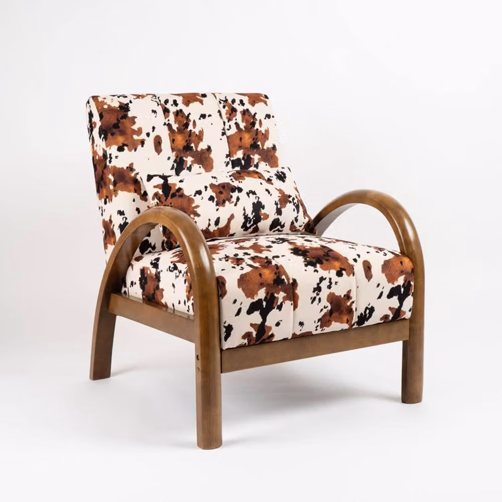 Scottish Everlastings Ltd Cow Print Fabric Accent Chair in White and Multicolour – 2