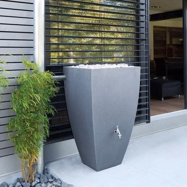Charles Bentley Modena 100L Plastic Rain Barrel in Grey