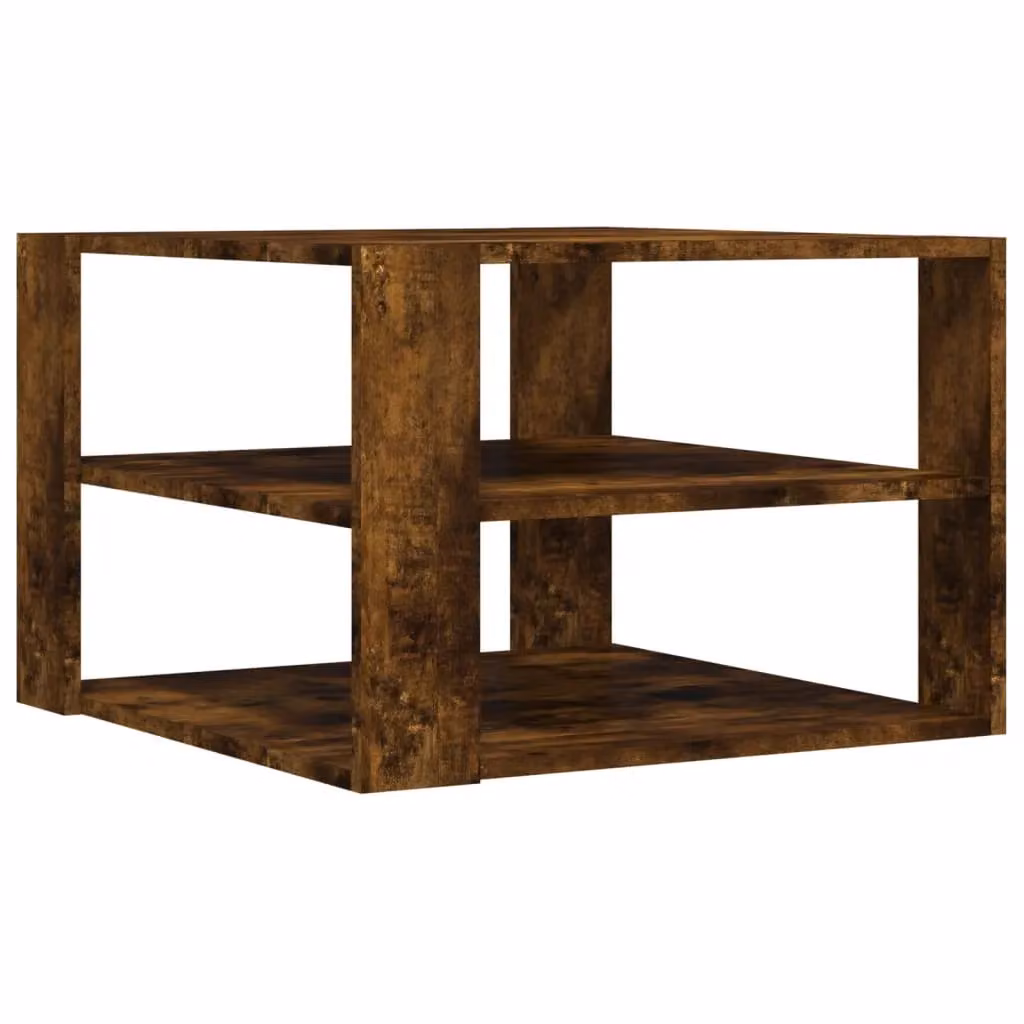 Berkfield Home Square Coffee Table in Smoked Oak Brown, W/D/H: 59.5 x 59.5 x 40 cm – 2