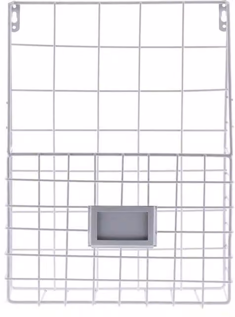 SPETLEK Simple Wire Magazine and Newspaper Wall Mounted Basket, Set of 2, White