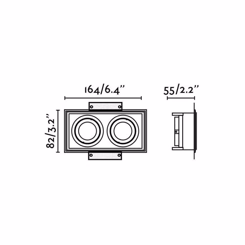 Netlighting Hyde Trimless Black Tiltable Square Recessed Downlight GU10 – 2
