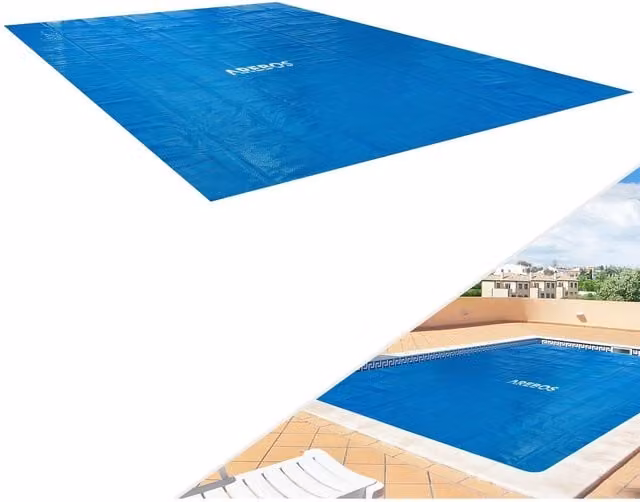 AREBOS Blue Rectangular Solar Thermal Pool Foil Cover for Pool Heating