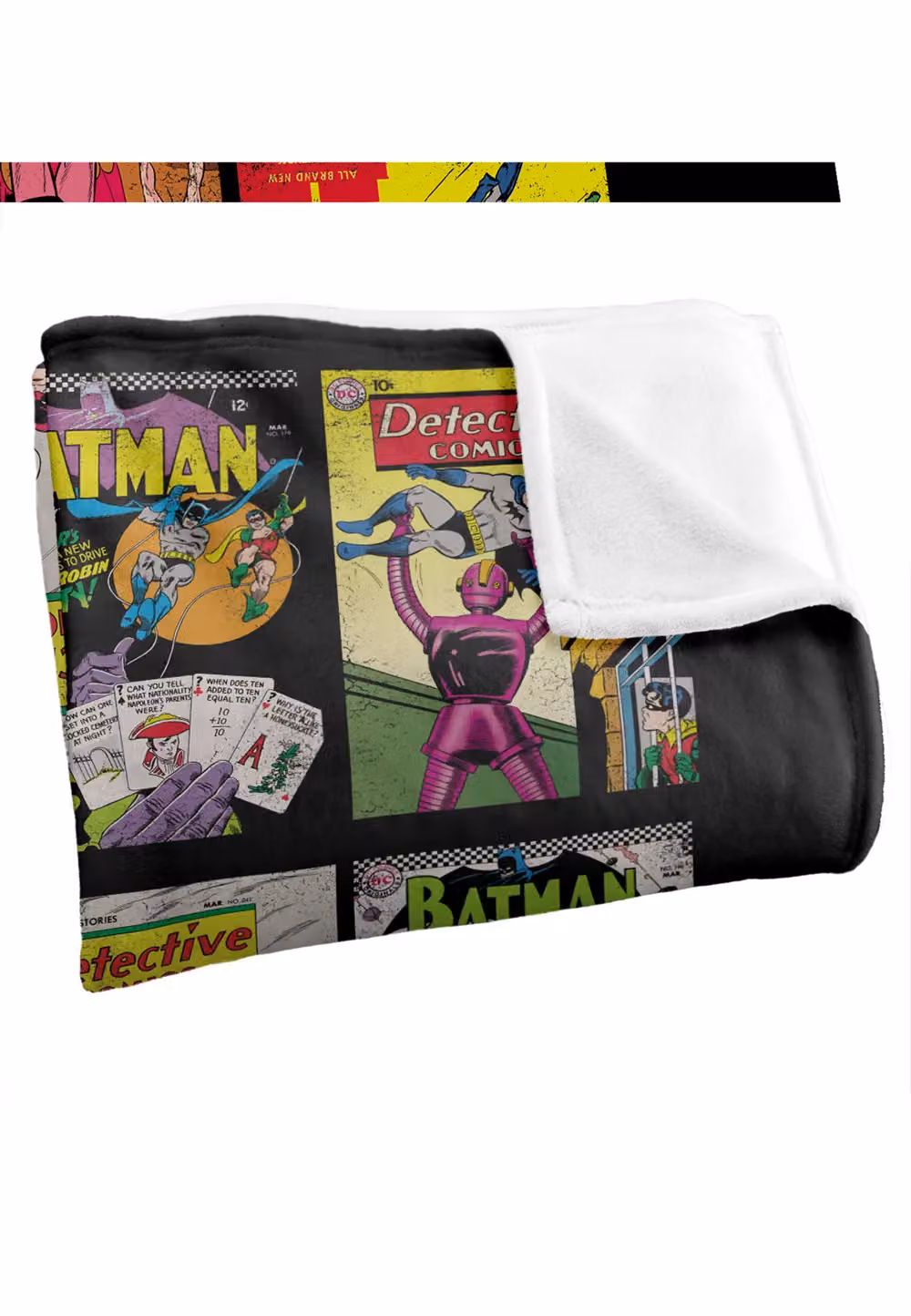 DC Comics Batman BM Covers Blanket in White and Multicolour, W: 152 cm, D: 127 cm – 3