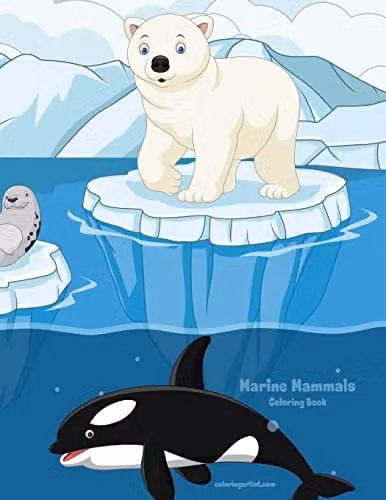 Marine Mammals Coloring Book 1: Volume 1 Multicolour Childrens Coloring Book by Createspace