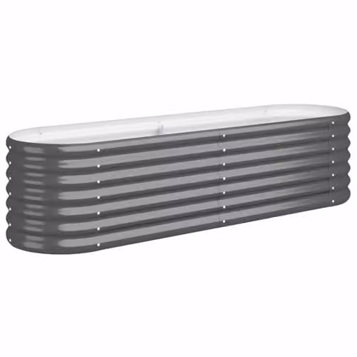 vidaXL Galvanised Steel Raised Bed in Anthracite, W: 152 cm, D: 40 cm, H: 36 cm – 1